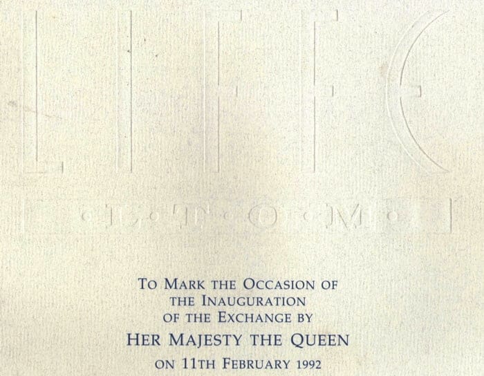 Invitation to attend the inauguration of LIFFE