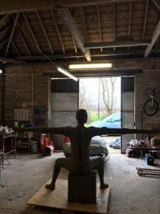 The back of The Breadth of Mankind - work in progress. Taken inside the enlargement workshop.